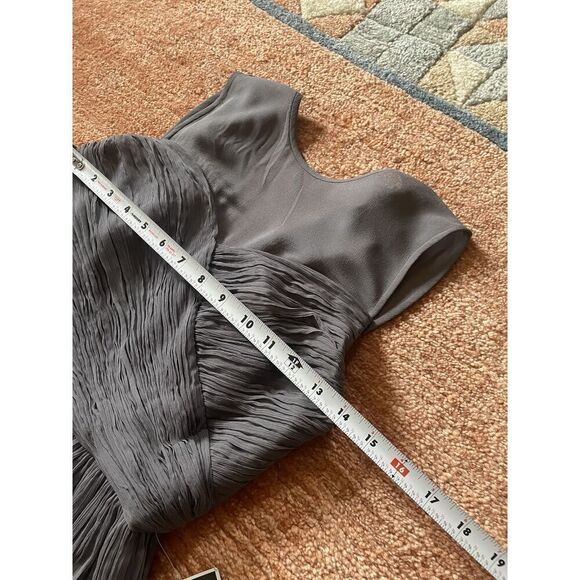 NWT J.Crew Clara Women’s Grey Sleeveless Lining Silk Chiffon Dress Size 0 - Picture 4 of 11